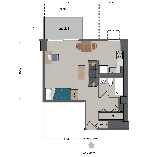 Marchetti Single Studio Floor Plan 