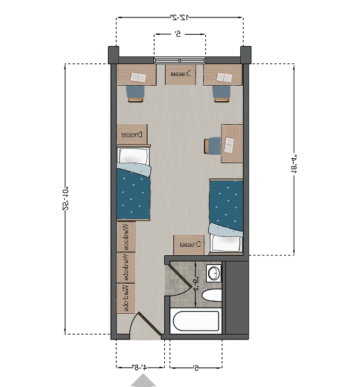 Reinert Hall Triple Deluxe Floor Plan