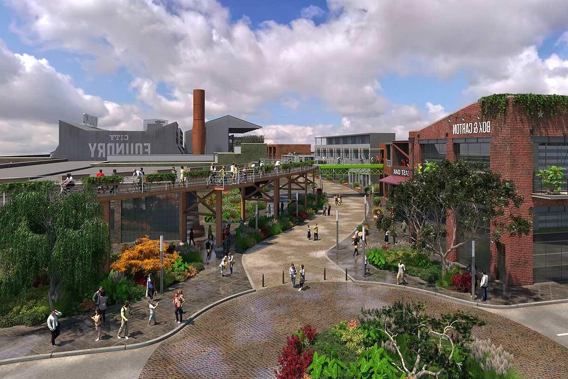 An artists rendering of City Foundry in Prospect Yards