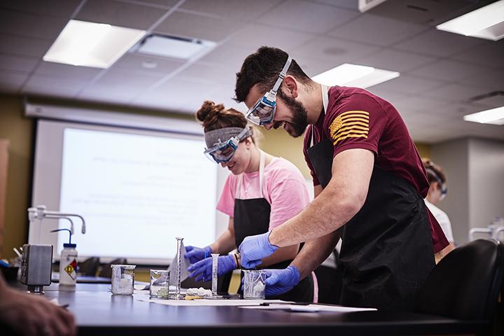 Students working in a Chemistry lab